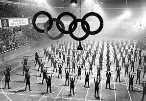Police execute calisthenics in Berlin's Sport Palace